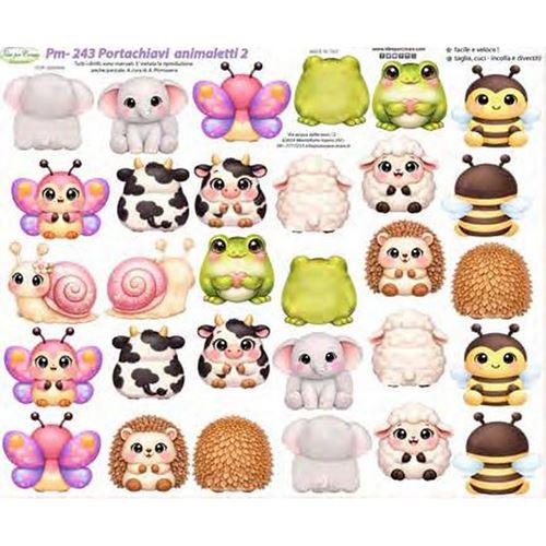 Pannolenci Stampato Portachiavi Animaletti 2