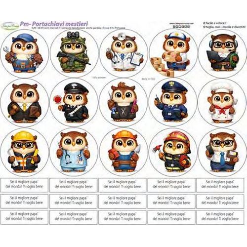 Pannolenci Stampato Portachiavi Mestieri