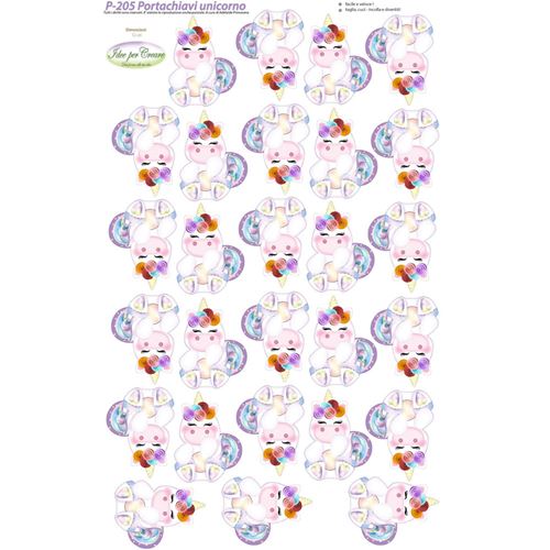 Pannolenci Stampato Portachiavi Unicorno