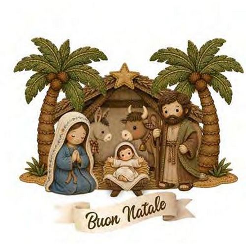 Pannolenci Stampato Presepe country 2