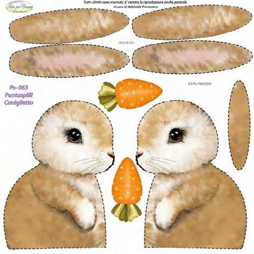 Pannolenci Stampato Puntaspilli Coniglietto