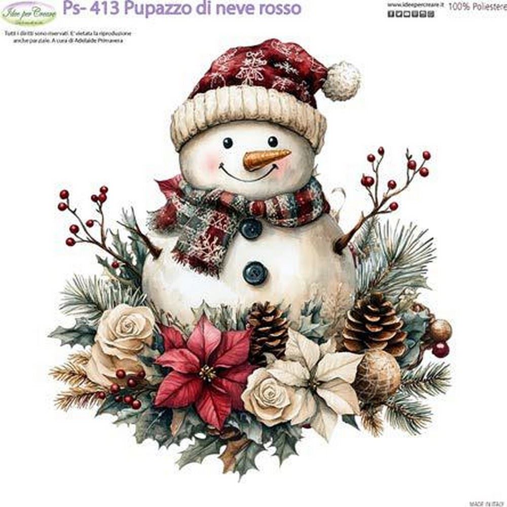 Pannolenci Stampato Pupazzo di neve rosso