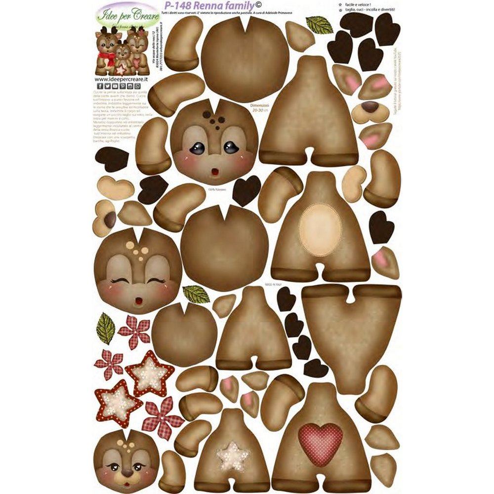 Pannolenci Stampato Renna Family