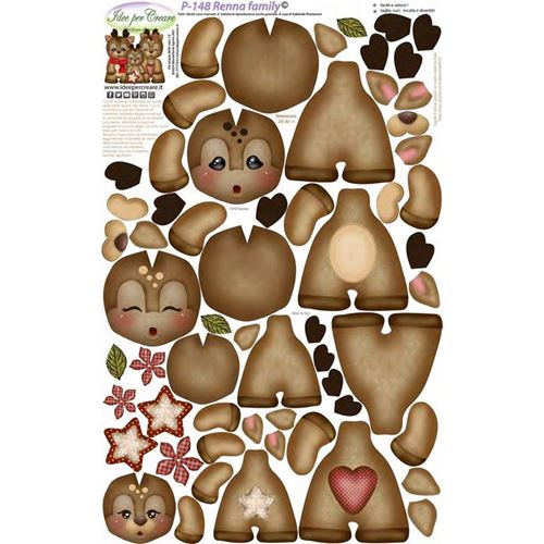 Pannolenci Stampato Renna Family