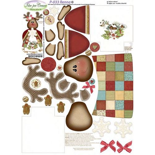 Pannolenci Stampato Renna H 35