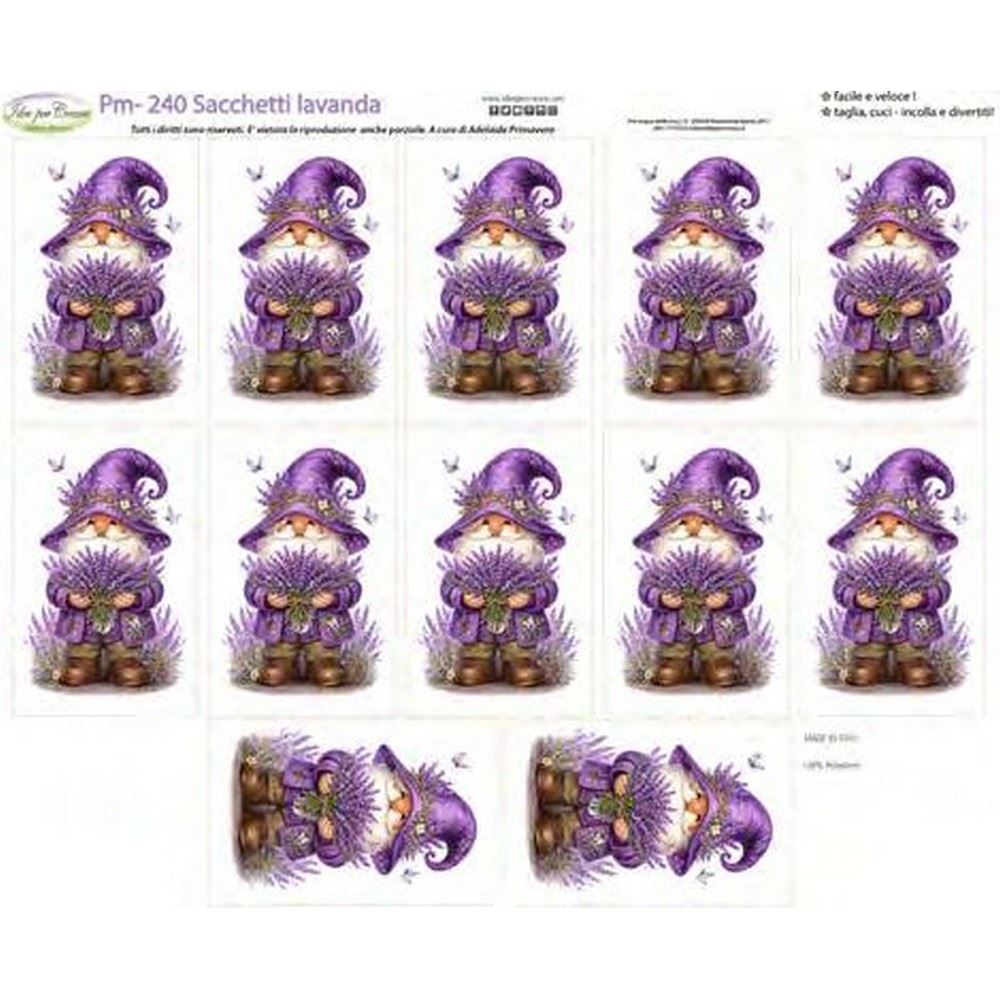 Pannolenci Stampato Sacchetti lavanda