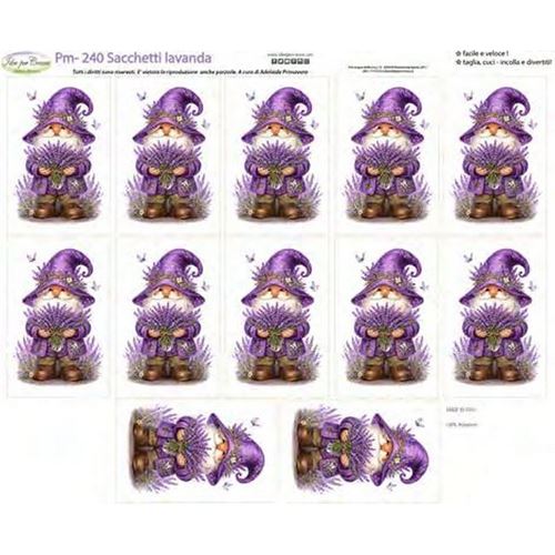 Pannolenci Stampato Sacchetti lavanda