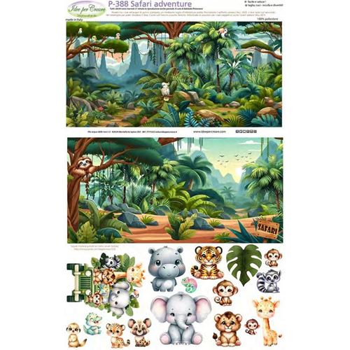 Pannolenci Stampato Safari Adventure Libro Tattile