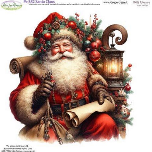 Pannolenci Stampato Santa Claus con lanterna