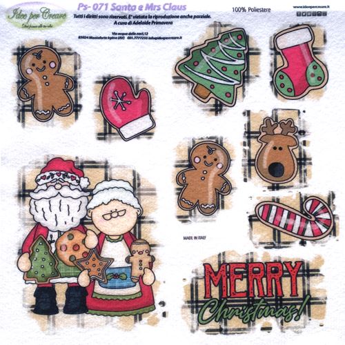 Pannolenci Stampato Santa e Mrs Claus