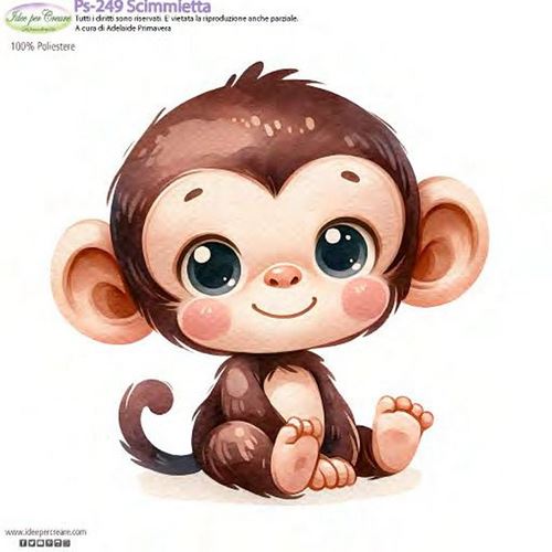 Pannolenci Stampato Scimmietta