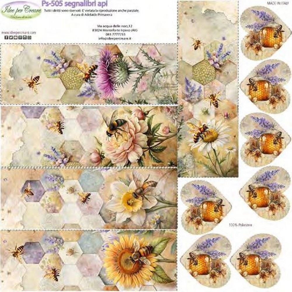 Pannolenci Stampato Segnalibri Api