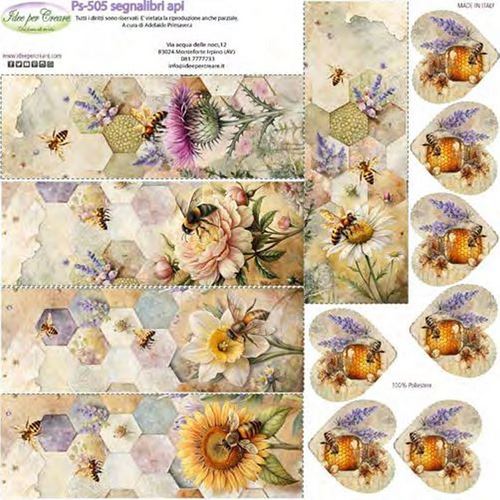 Pannolenci Stampato Segnalibri Api