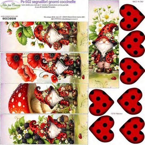 Pannolenci Stampato Segnalibri Coccinelle