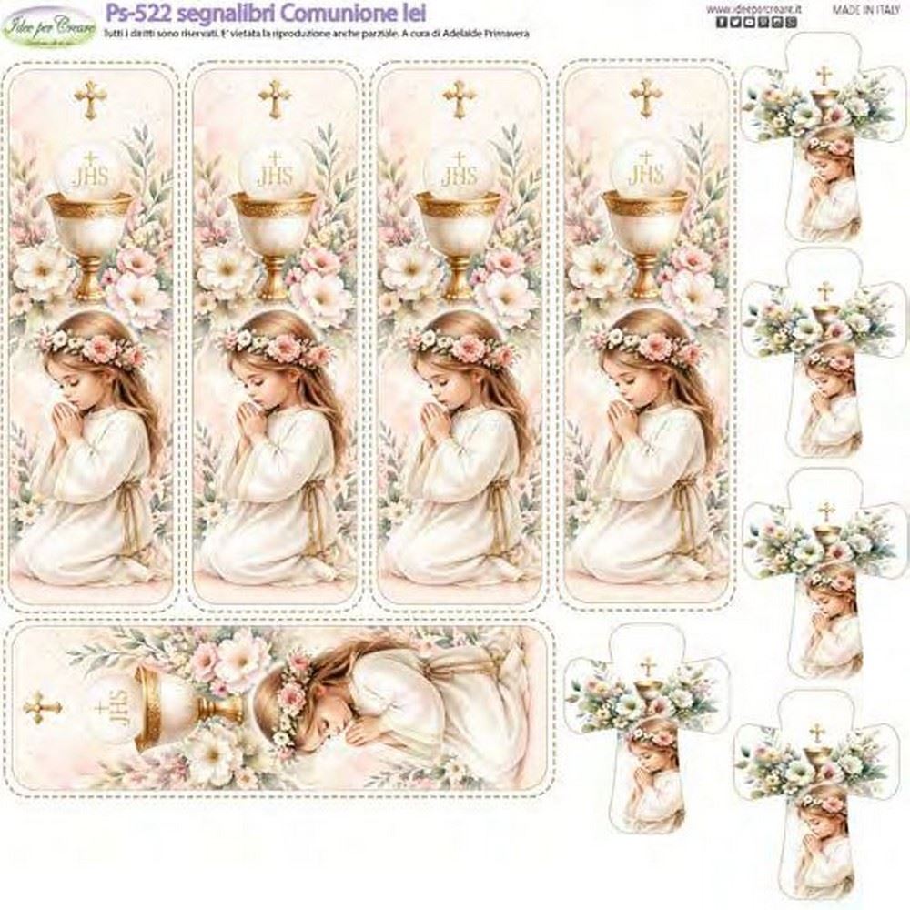 Pannolenci Stampato Segnalibri Comunione Lei
