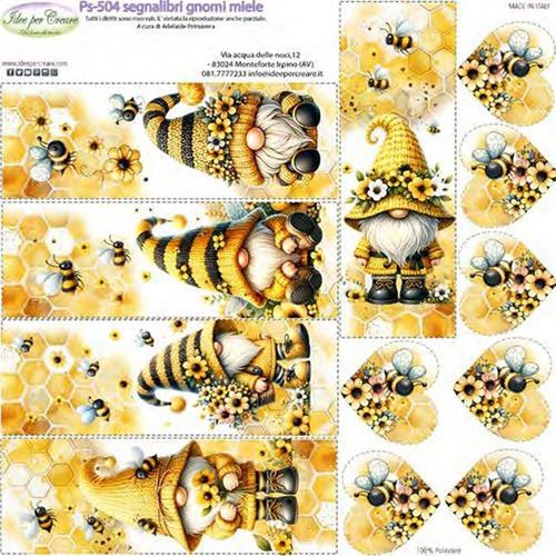 Pannolenci Stampato Segnalibri Gnomi Miele