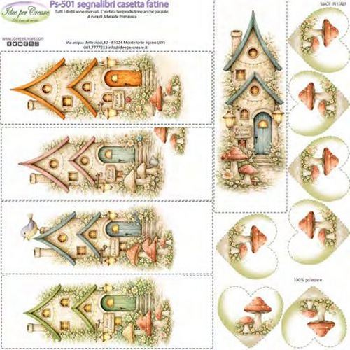 Pannolenci Stampato Segnalibri casetta fate