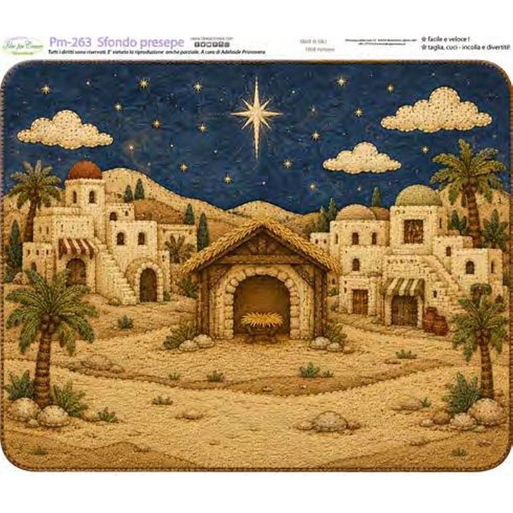 Pannolenci Stampato Sfondo Presepe
