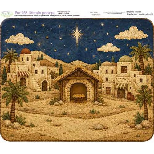 Pannolenci Stampato Sfondo Presepe