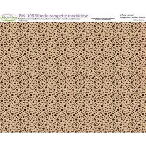 Pannolenci Stampato Sfondo Zampette Morbidose