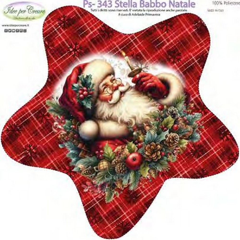 Pannolenci Stampato Stella Babbo Natale