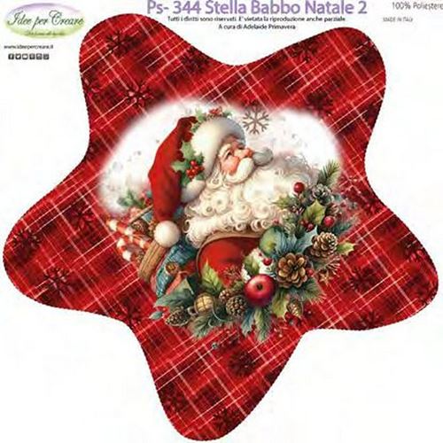 Pannolenci Stampato Stella Babbo Natale 2