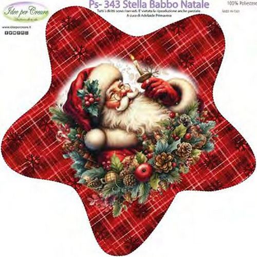 Pannolenci Stampato Stella Babbo Natale