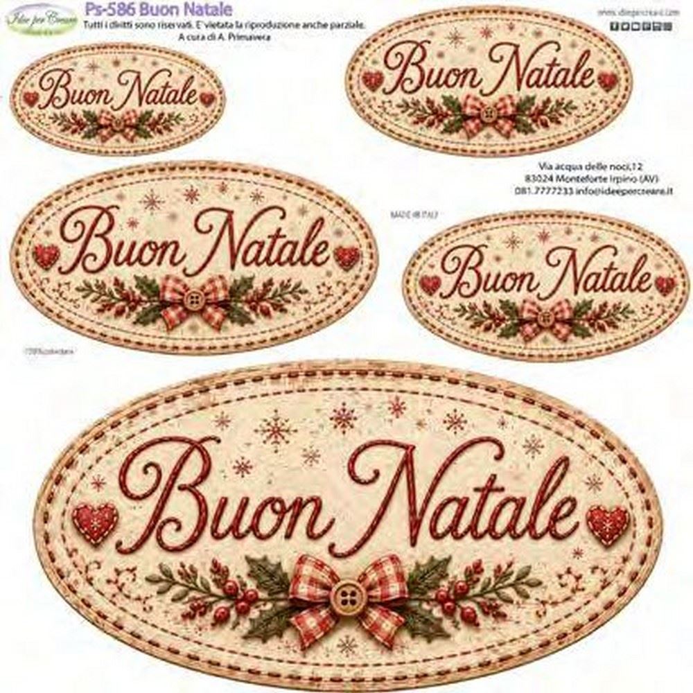 Pannolenci Stampato Tag Buon Natale