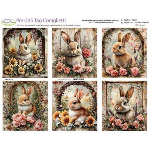 Pannolenci Stampato Tag Coniglietti