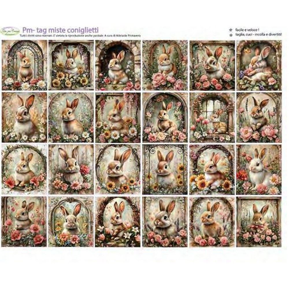 Pannolenci Stampato Tag Miste Coniglietti
