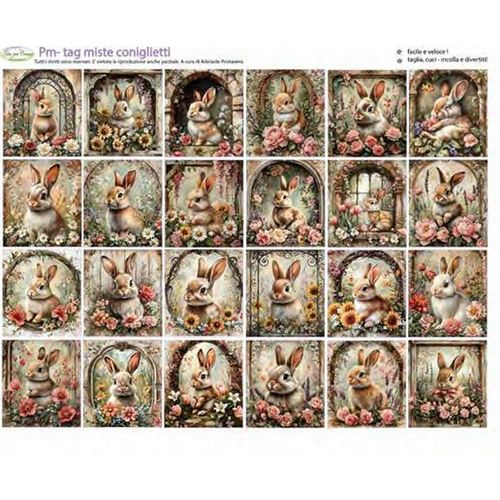 Pannolenci Stampato Tag Miste Coniglietti