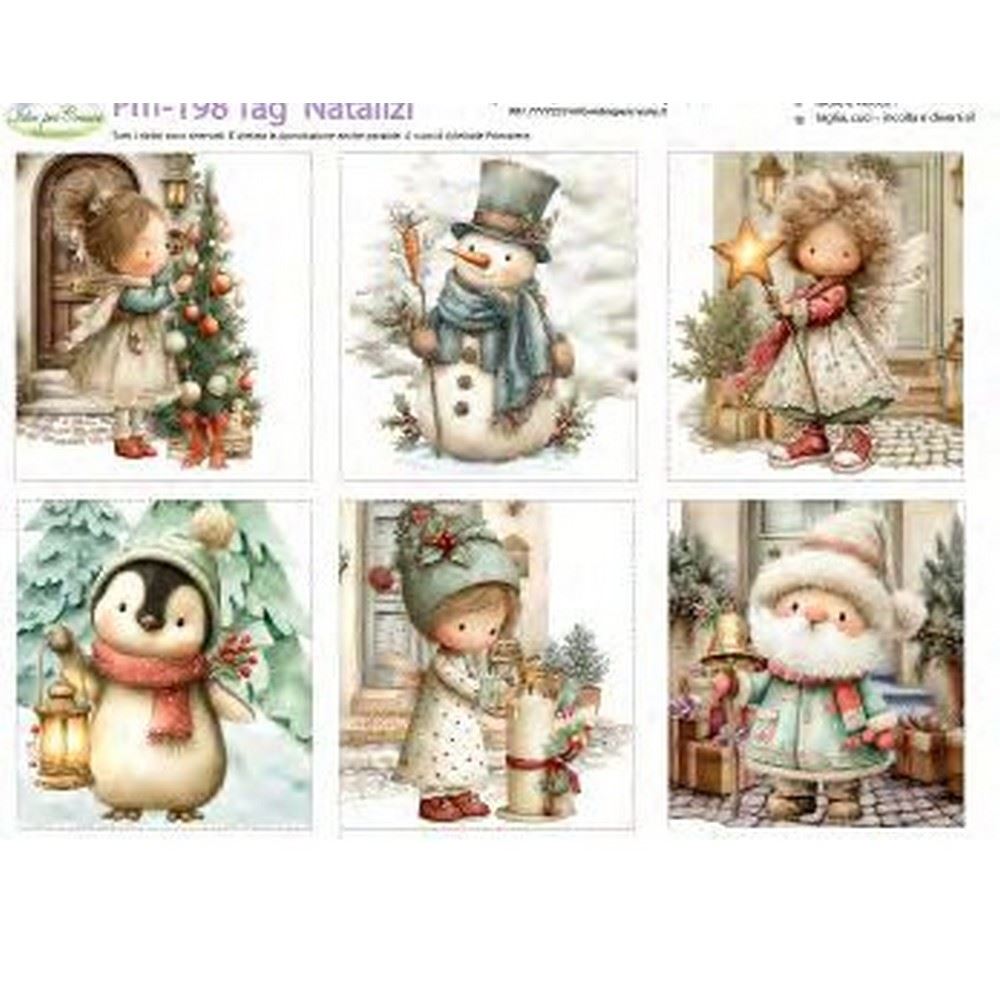 Pannolenci Stampato Tag Natalizie