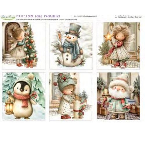 Pannolenci Stampato Tag Natalizie