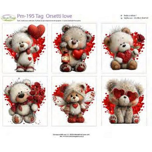 Pannolenci Stampato Tag Orsetti Love