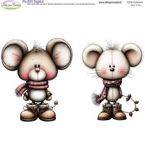 Pannolenci Stampato Topini