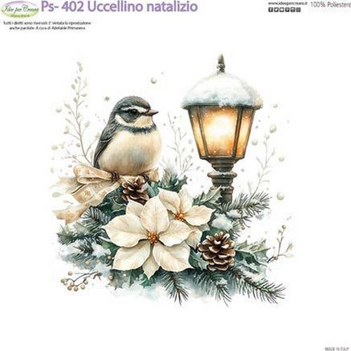 Pannolenci Stampato Uccellino Natalizio