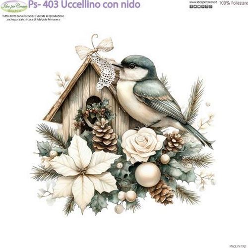 Pannolenci Stampato Uccellino con nido