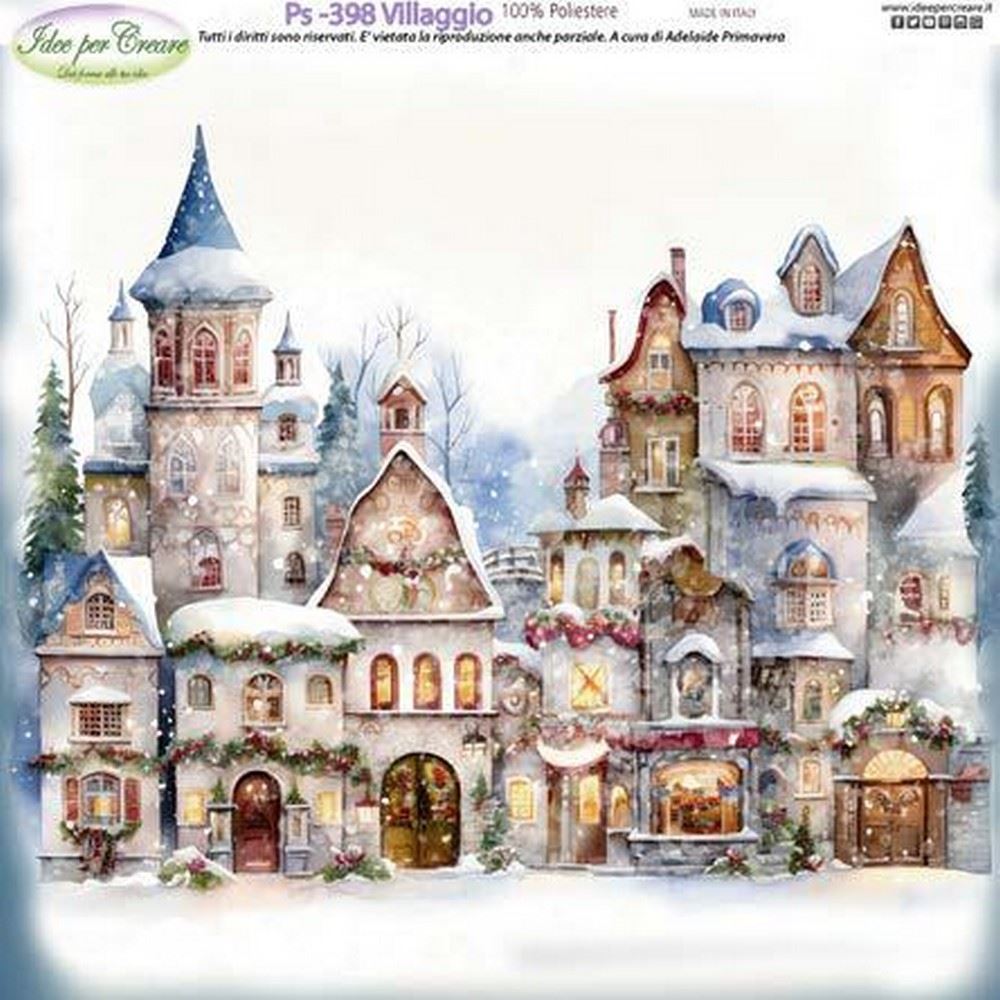 Pannolenci Stampato Villaggio di Natale