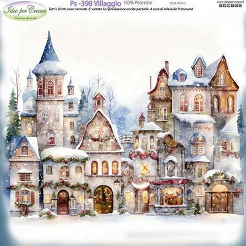 Pannolenci Stampato Villaggio di Natale