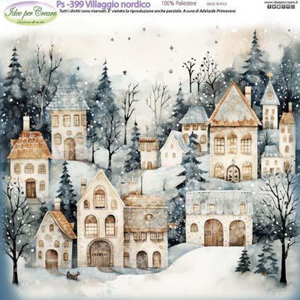 Pannolenci Stampato Villaggio Nordico