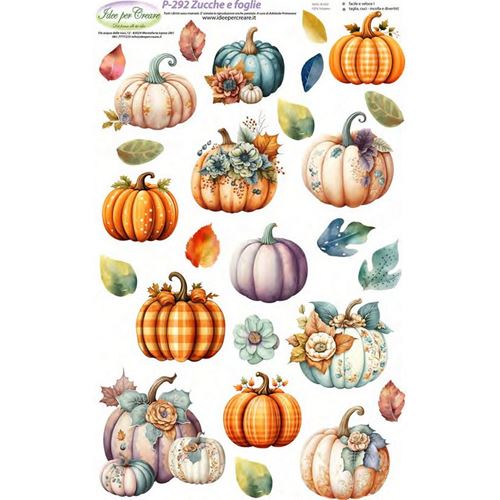 Pannolenci Stampato Zucche e Foglie