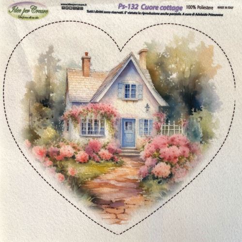 Pannolenci Stampato con Cuore e Cottage
