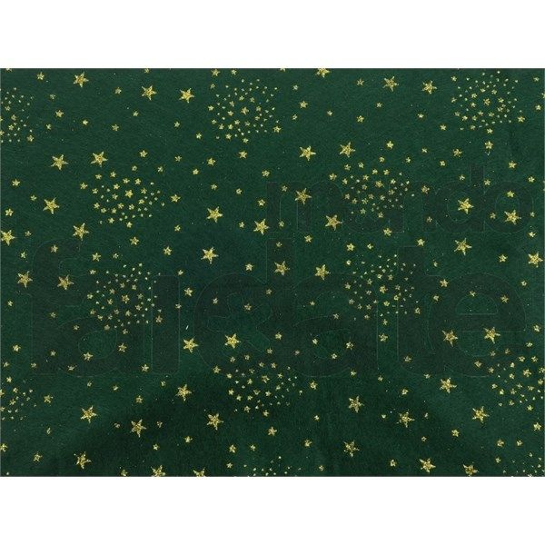 Pannolenci Verde Scuro e Stelle glitter Oro