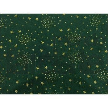 Pannolenci Verde Scuro e Stelle glitter Oro