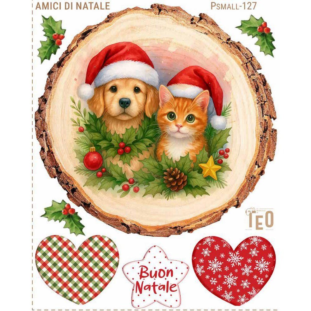 Pannolenci stampato Amici di Natale