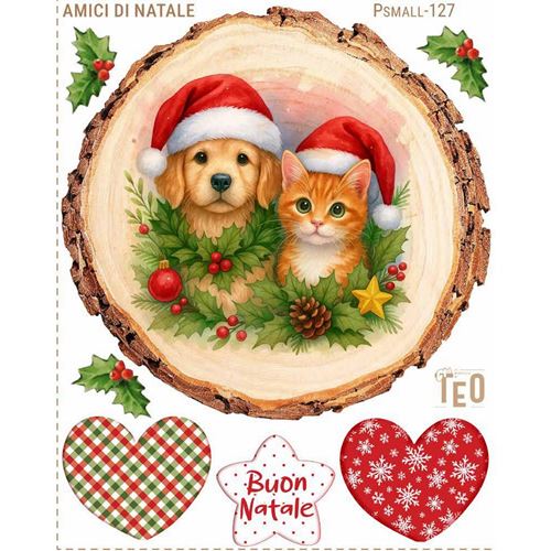 Pannolenci stampato Amici di Natale