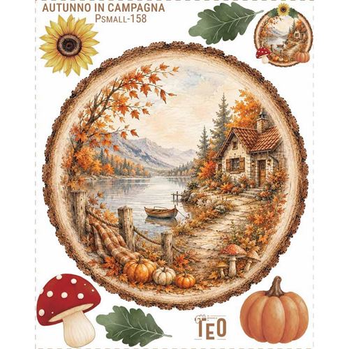Pannolenci stampato Autunno in Campagna