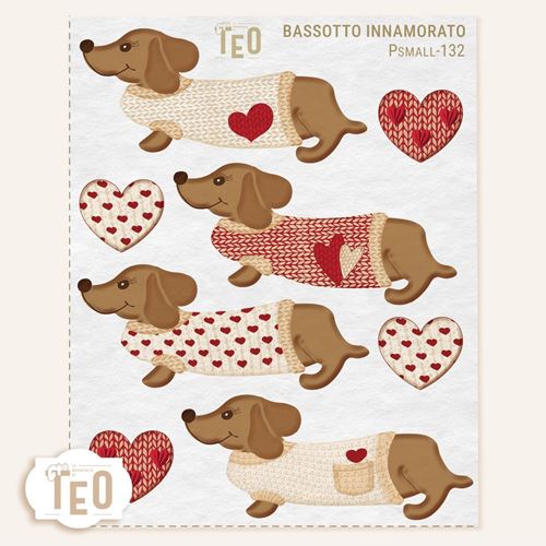 Pannolenci stampato Bassotto Innamorato