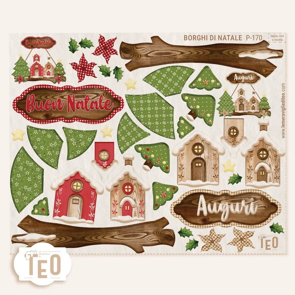Pannolenci stampato Borghi di Natale