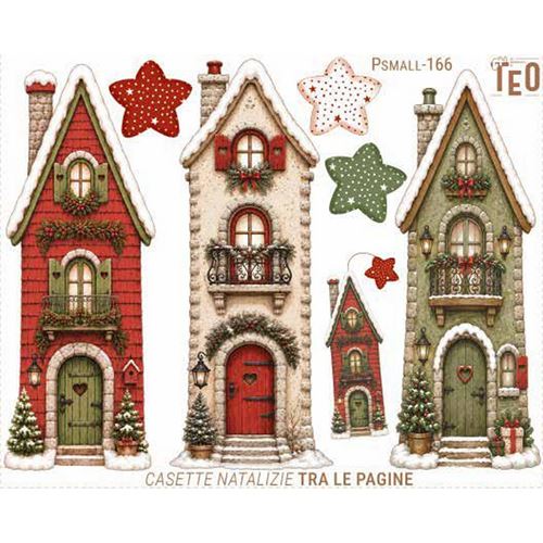 Pannolenci stampato Casette Natalizie tra le pagine